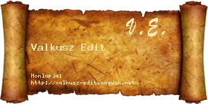 Valkusz Edit névjegykártya